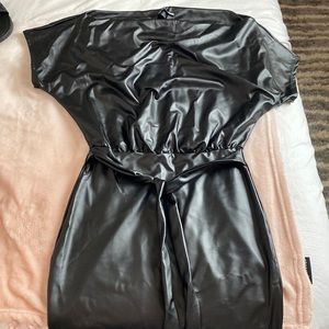 Fashion nova black leather-type dress